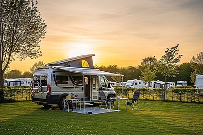 Wohnmobil auf einem Campingplatz